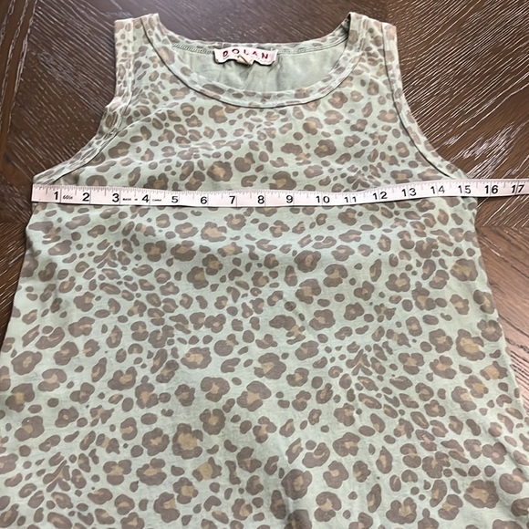 Anthropologie Dolan green leopard print fold over wrap back tank top Size XS - Picture 16 of 17